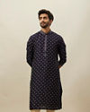 Dark Blue Embroidered Kurta Set